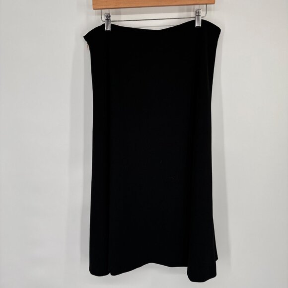 Calvin Klein Womens Black A-Line skirt Size 14 career knee length - Picture 7 of 9